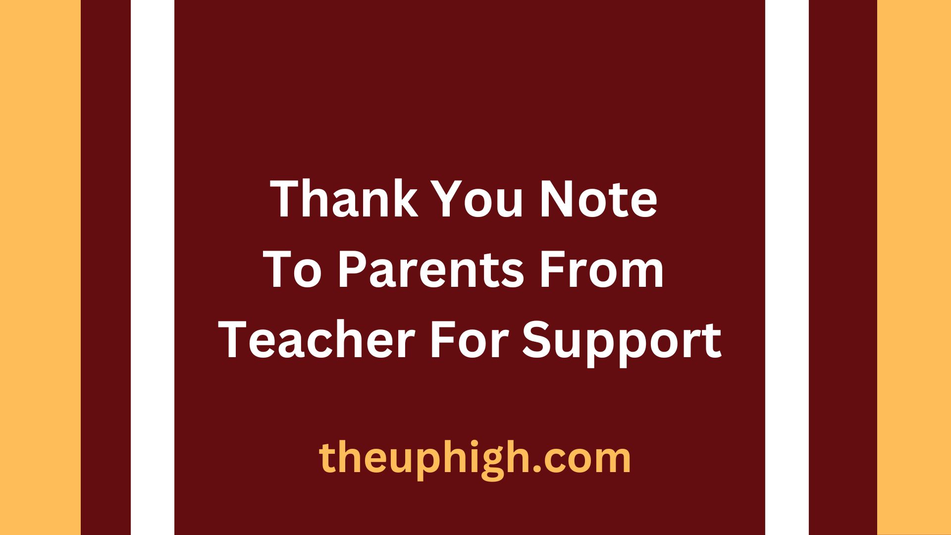 Thank You Note To Parents From Teacher For Support